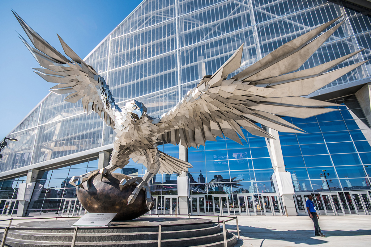 Falcon sculpture for Atlanta Falcons by Gabor Miklos Szoke